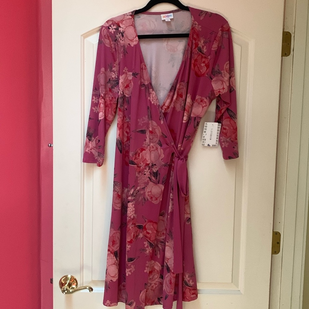 NWT Lularoe L Michelle floral wrap dress